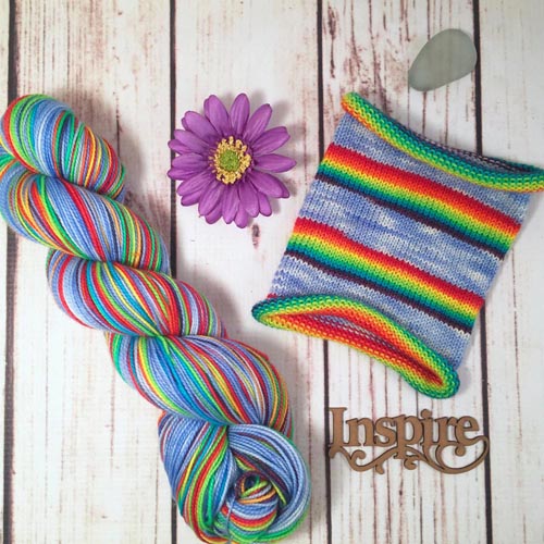 Nothing Says Screw You Like A Rainbow - hand-dyed self-striping sock yarn